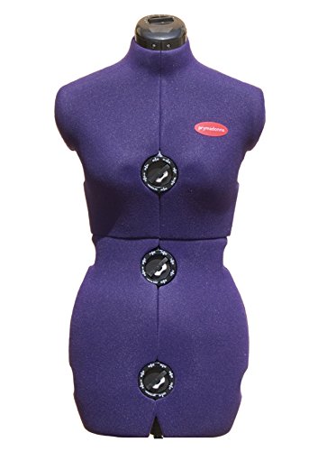 DEUBL Damen Schneiderpuppe verstellbar „Prymadonna“ (Gr. M, Bezug Farbe: Blau), weiblicher Schneider Torso 8-teilig, Büste komplett einstellbar mit Vierbein Standfuß (klappbar und höhenverstellbar), Schneiderbüste mit 12 Verstellrädchen, extra Halsumfang- und Rückenlängenverstellung - 3
