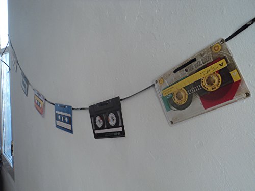 90er Jahre Party Deko Wimpelkette im Retro-Kassetten-Design - 2