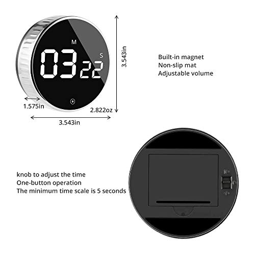 Digitaler Küchentimer mit Magnethalterung, HOMMINI Küchenwecker Kurzzeitwecker Magnetisch LCD-Bildschirm, Kurzzeitmesser Eieruhr, Ideal Küchenuhr Timer zum Kochen, Backen, Sport, Studieren usw - 4