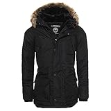 Kunstfaser Geographical Norway Atlas Herren Winter Jacke Parka Parker Schwarz Gr. XL