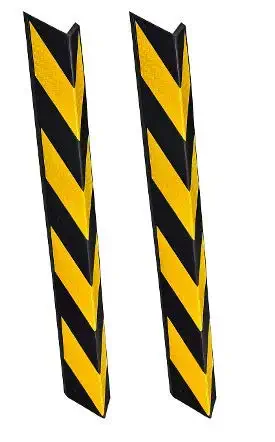 DARIT [Pack Of 2] 80cm Car Parking Protector Garage Wall Warning Rubber Corner Guard, Bumper Protectors and Anti-scratch Rubber, Yellow&Black, Corner Guards Dimensions 80 x 10 cm (2)