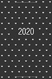 2020: Taschenkalender & Terminplaner, Punkteraster, A5, schwarz, weiß by