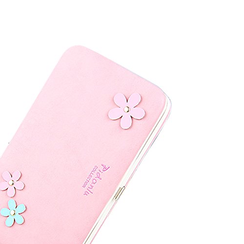 Portafogli da Donna Borsa con Diamante Fiore Modello, Bonice Multifunzionale [Grande CapacitÃ ] Smartphone Wristlet Custodia Case Cover per iPhone 8 /8 Plus /X / 7 /7Plus /6S /6S Plus /6 /6Plus /SE /5S, Galaxy S8 Plus /S8/S7 Edge /A3/A5/A7/J3/J5/J7 2017, Huawei Mate 9/P10/P9/P8 Lite, Sony Xperia XZ/XA/Z2/Z3/M2/Z5, HTC 10, LG K10 /K8 2017/K10/K3/G3/Wiko Lenny 3/2/Jerry etc etc, Moda Portafoglio Donna In PU Pelle Borsellino Con Lampo Porta Carte di Credito, Regalo per Le signore. - Rosa