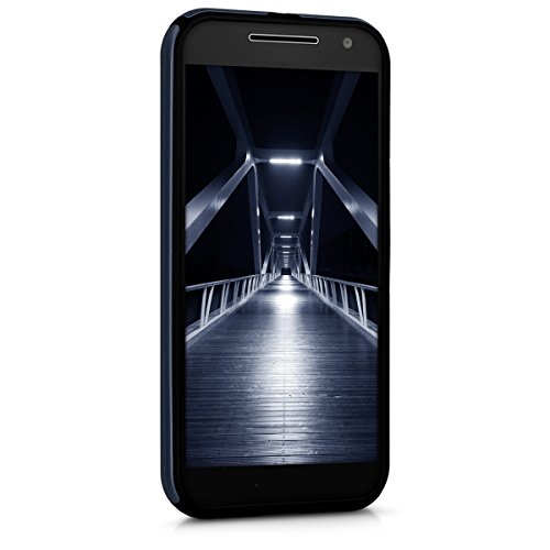 kwmobile Funda para Motorola Moto G4   Moto G4 Plus - Carcasa Protectora  h  brida  de  TPU  - Cover Trasero en  Azul Metalizado 