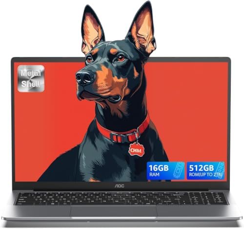 AOC 2025 TX15 PC Portatile 15,6" CPU Twin Lake-N150,RAM 16GB SSD 512GB,Guscio Metallico PC Portatile in Offerta,WiFi,BT5.0,Type_C, USB3.2,HDMI, Alte Prestazioni Notebook(Grigio)