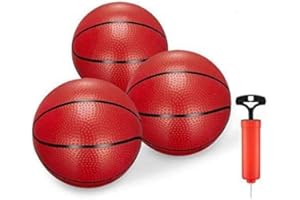 ANZMTOSN 6 Inch /18 CM Mini Basketballs for Toddlers Kids Teenagers, 3 Pack 6" Basketball with Pump Durable PVC Basketballs for Mini Over Door Hoop, Pool Beach Balls for Swimming Pool, Indoor, Outdoor, Yard