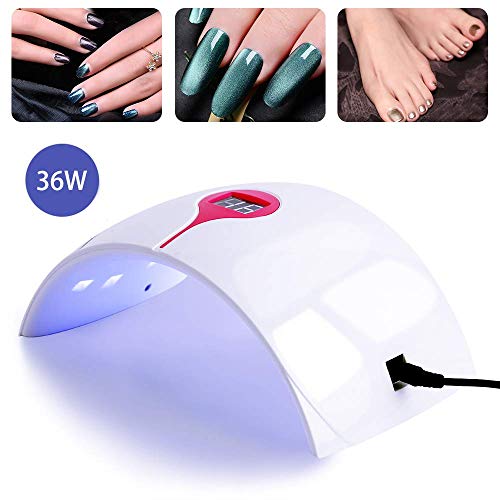 Ongles Lampe,Miss Gorgeous London Professionnelle 36W Séchoirs à ongles Lampe UV Ongles Gel, onguent de durcissement rapide et gels d'ongle Nail Art Cadeau pour Femme Fille