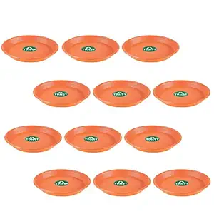 Trust basket UV Treated,Best Quality 9 Inch Bottom Tray(Plates/Saucer) Terracotta Color (Set Of 12) For 12 Inch Plastic Pot