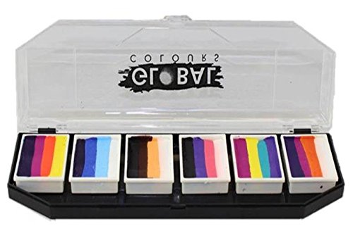 Global Body Art Large Rainbow Splash Split Cake Palette (6/colors - 10 gm)