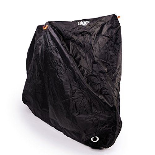 BTR strapazierfähige Fahrradgarage, Schutzbezug oder Abdeckplane, wasserfest, geeignet für Fahrräder und Scooter. Hochqualitatives Polyester Oxford Material, schwarz, 21D Oxford Material. Zur Unterbringung von bis zu 2 Fahrrädern - 8