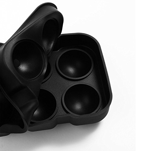 Ice Ball Maker Form – Schwarz Flexible Silikon Eis Tablett – Formen 4 x 4,5 cm Runde Ice Ball Kugeln - 4