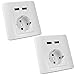 Produktbild MENGS® 2 Stück EU Steckdose mit zwei USB Ladegeräte (Steckdose: AC 220V-250V/16A, USB Ladegerät: DC 5V/2,1 A)