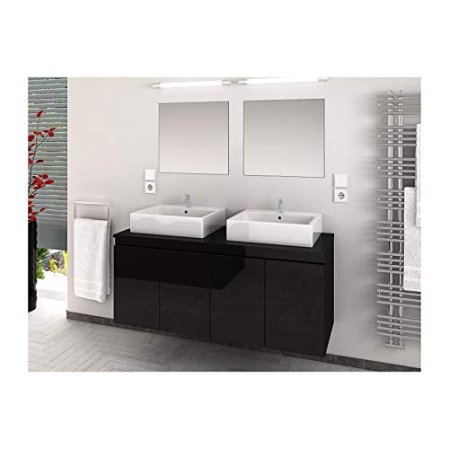 Gnrique-Cina-Ensemble-Salle-de-Bain-Double-Vasque-l-120-cm-Noir-laqu