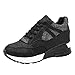 Produktbild KonJin Damen Sneaker Bequeme Plateau Freizeitschuhe Frauen Fitness Sportschuhe Keilabsatz Laufschuhe Leicht Turnschuhe Elastische Stiefeletten rutschfeste Schuhe