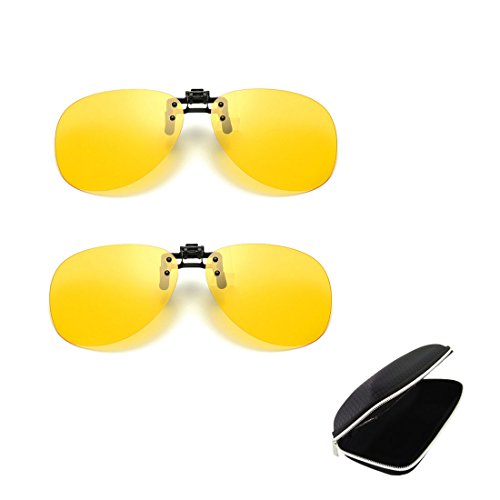 2 pair Unisex Polarized Mirrored Lenses Classic Sunglasses Clip-On Glasses [Anti-glare] Driving/Fishing/shooting Eyewear, Men &amp; Women - Oval