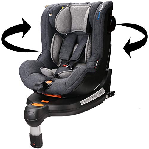 Siege Auto PIVOTANT Unitedbaby TORNADO 2 ISOFIX noir/gris - GR 0+1 de 0 à 18 KG (0 à 4 ans)