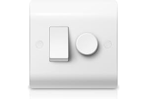 Belns Melns LED Dimmer and Rocker Wall Light Switch Combo 2 Gang 2 Way Switch Trailing Edge Dimmer for LED/Halogen/Incandescent Lights
