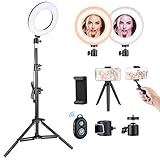 【Lo que obtendrá y Garantía de 2 años】El paquete está equipado con aro de luz para maquillaje*1, trípode regulable*1, trípode de escritorio*1, selfie stick *1, soporte para teléfono *1, control remoto Bluetooth *1. Tambien se ofrece el garantía de 2 años. Con cualquier problema, puede conectarnos.