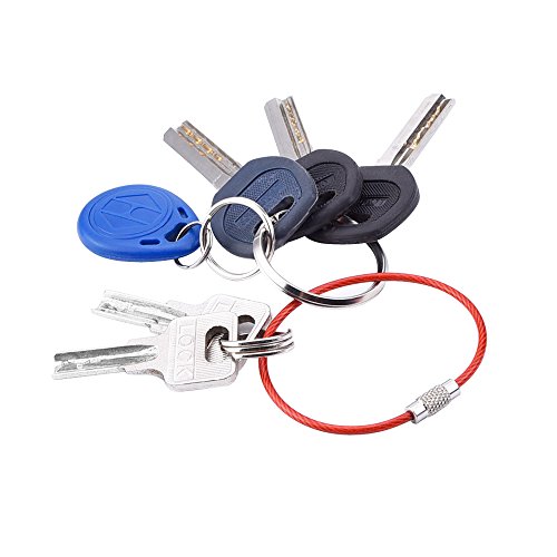 eBoot 2 mm farbige Stahldraht Keychain Kabel Schlangenkette Schluesselring Spiraldraht, 14 Stück - 5