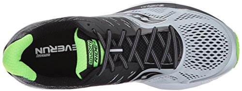 Saucony Mens Ride 10 Running Shoes Multicolour Grey Black Slime