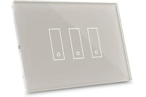 Interruttore di design iotty i3 PLUS, domotica wifi, gestione intelligente di luci e cancelli, deviatore wifi compatibile con Google Home, Alexa e Siri con sensori di temperatura e luminosità