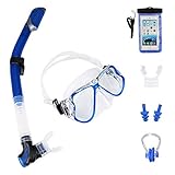 【Diadema ajustable】Con una diadema ajustable y flexible, el juego de snorkel se adapta perfectamente a cualquier tamaño de cabeza, permitiendo que la goma se adapte a cualquier forma de la cabeza para que la humedad no entre en los ojos. Por lo tanto, las gafas de buceo con snorkel son ideales para adolescentes y adultos.