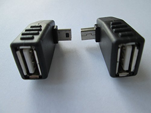 Pair Up + Down Rechtwinklige 90degree Mini-USB-B-Stecker auf USB A Buchse Wirts-OTG-Adapter - 2