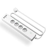 ★Control Remoto★: El enchufe múltiple de 4 salidas y 4 puertos USB, ideal para uso en el hogar y la oficina. Especialmente adecuado para personas mayores y discapacitadas, así como para personas con movilidad limitada. Funciona con el Wi-Fi que ya tiene en su hogar, sin necesidad de hub o accesorios. Encienda/apague cada toma y cuatro puertos USB desde cualquier lugar con su aplicación Meross (iOS y Android).