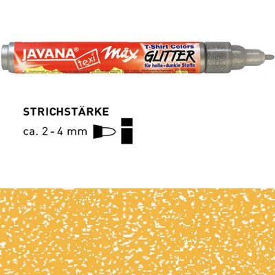 JAVANA Texi Mäx Stoffmalstift Glitter Gold