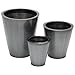 Produktbild LIMAL 3er Set Pflanztopf Rund Titanfarben Winterfest Pflegeleicht 47,5 x 41 x 41 cm