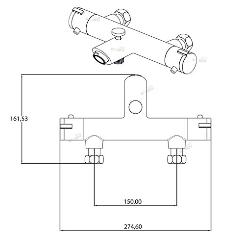 Thermostat Wannen Armatur Mischbatterie Dusche und Bad mit ECO Wasserspar-Funktion und Brauseschlauchanschluss - 3
