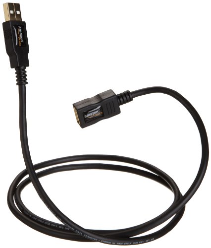 AmazonBasics L6XI USB 2 0-Verl  ngerungskabel A-Stecker auf A-Buchse  1 m  2 St  ck  Schwarz