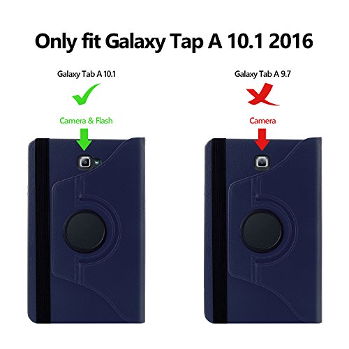 SAVFY Samsung Galaxy Tab A 10.1 Hülle (2016) T580N/ T585N 360 Grad Drehung Case Schutzhülle Tasche mit Ständerfunktion inkl. Eingabestift und Schutzfolie, dunkelblau - 5