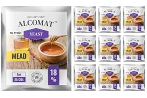 Alcomat Hefen für Met - Trockenhefe Gärungstempo bis 18% - Reinzuchthefe für Honigwein auf 30 Liter - 10 Stück