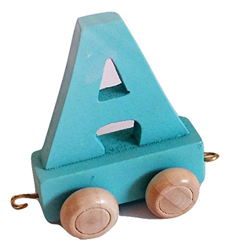 Buchstabenzug Bunt | Wunschname zusammenstellen | Holzeisenbahn | Fun World Toys® Namenszug aus Holz | personalisierbar | auch als Geschenk Set - 2