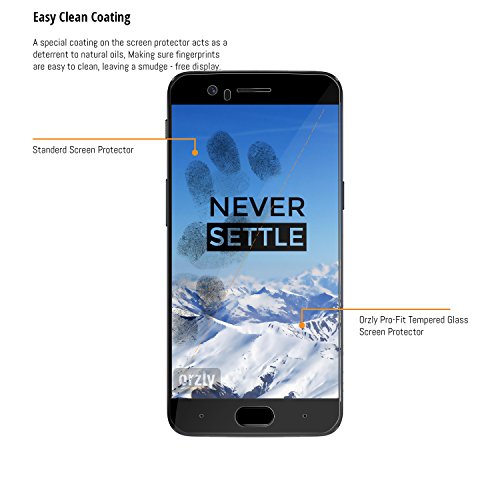 Protectores de Pantalla OnePlus 5  PACK DE DOS Orzly Pro-Fit Protector de Pantalla de Cristal Templado para el OnePlus 5  Cobertura Completa de la Pantalla  - con borde en NEGRO