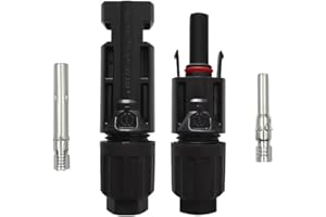 Solarsys® - 1 Paia Maschio/Femmina Connettore Fotovoltaico, Adatto per Pannello Solare Cavo 4mm²/6 mm², DC 1500V Certificazione TÜV IP68 PV Connettori Solari Impermeabili