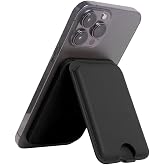 Pluginn Apple iPhone İ&ccedil;in Magsafe Deri C&uuml;zdan Kartlık Mfı Lisans Apple Find My &Ouml;zellikli Takip Edilebilir - Vantablack Siyah