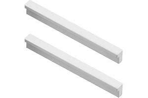 JIAOLUN123 2x Poignées de placards forme L Boutons de portes Cuisine Chambre alliage d'aluminium Cabinet Poignée de tirette Poignet pour Tiroir Intérieure Meuble Tirer,blanche (Hole distance 192mm)