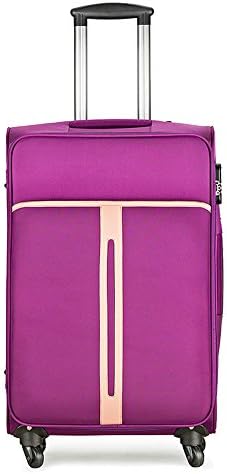 PARTYPRINCE Ultra Lightweight Luggage Suitcase Soft Travel Trolley 4 Wheel Spinner 60179 (20"57CM, purple)