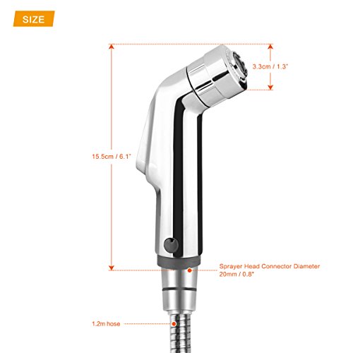AOZBZ 2 Modi Toilette Bidet Handbrause Brause Bidet-Armaturen, Bidet Dusche Spritzgerät Spray WC Duschkopf Wasserhahn für Intimpflege Windeln mit Schlauch, T-Stück Winkelventil, Halterung Halter, Halter Haken - 7