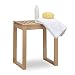 Produktbild Relaxdays Badhocker Holz, Walnuss Sitzhocker Kinder u. Senioren, Sitzfläche u. Ablage, Hocker, HBT 46x40x30 cm, natur