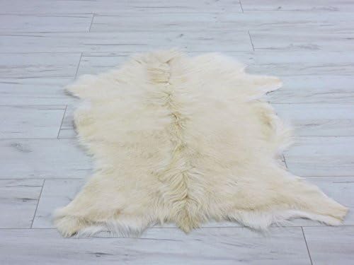 World of Sheepskins Excellent genuine goat hide skin rug, unique pattern, 105cm x 65cm, Go247