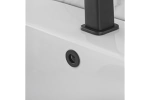INBAGNO Ghiera Forata Universale Per Troppo Pieno Lavabi E Bidet Aventi Circonferenza 24 O 28 Mm, In Ottone Con Tappo Nero Opaco Dal Design Moderno