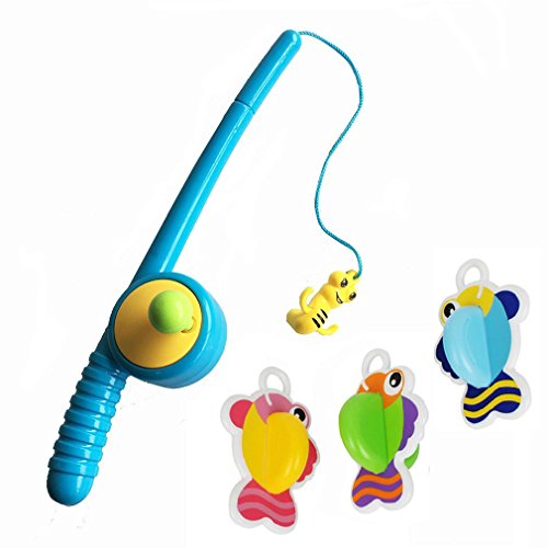 YIXIN Bath Fishing Toy with Floating Fish Enjoy Bathing Fun Time Fishing Game Great Gift for Boys Girls for 3 Years Old Early Education,Color Random Delivery