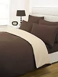 Impressions Fusion Chocolate And Latte King Size Reversible Duvet Cover Set (Including Two Chocolate Pillowcase)