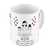 Indigifts Mom & Child Happy Moments Together Printed Mug 330 ml - White - House Warming Gift for Mom Mother on her Birthday Anniversary Mothers Day Special Day Coffee Mug