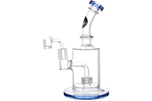 Heisenberg Blue Incubator Oil Rig Bong en verre avec Banger 14,5, manche plié, percolateur Matrix