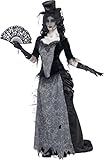 Smiffys, Damen Geister Schwarze Witwe Kostüm, Oberteil, Rock und Hut, Größe: M, 24575