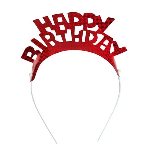 Haarreifen / Haarschmuck „HAPPY BIRTHDAY“ (farbig sortiert / 4 Stück) - 2